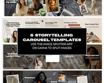 Canva Carousel Instagram Templates: Scrapbook Design (Editable)