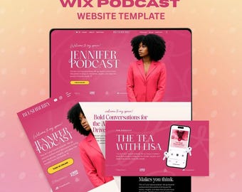 Feminine Wix Website Templates for service-based businesses coaches influencers bloggers and Female Entrepreneurs Podcast Speaker Design