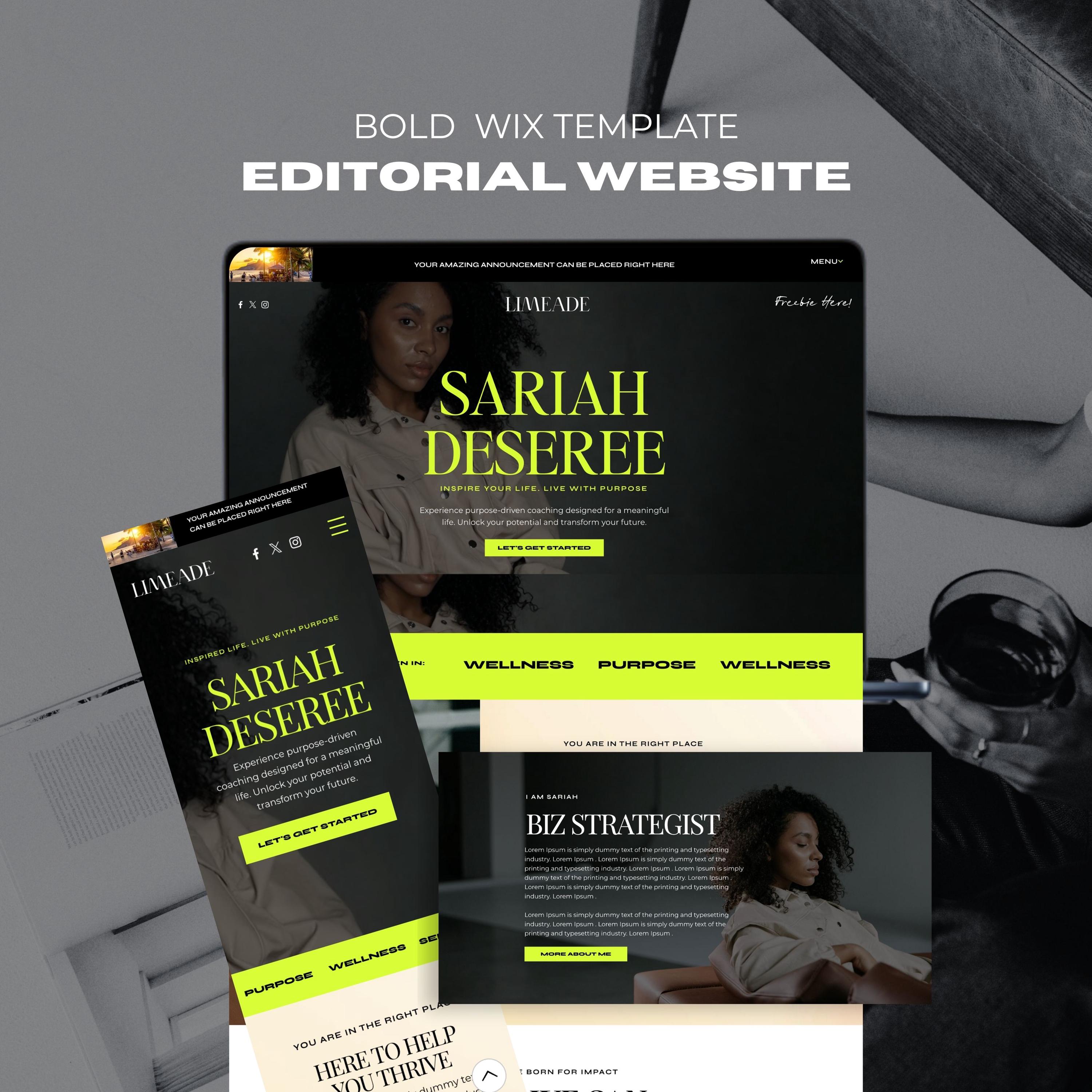 Modern Website Template Podcast Theme Digital Design Neon Green Business Site Wix Editor Custom Page Layout Professional Speaker Website