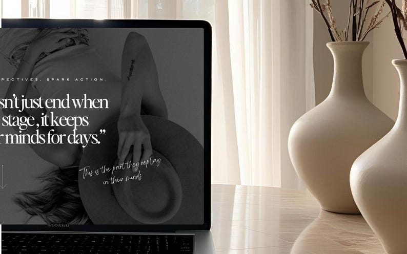 Speaker website template with media features section to showcase press and appearances