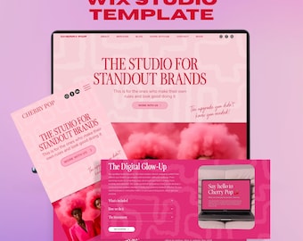 Website Template Wix Studio  for Lifestyle Brands Brand Agency Speakers Personal Brands Bold Media Agency Creative Feminine Pink Design