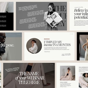 Canva Webinar Presentation Slides, Luxe Minimalist Design (50 Slides)