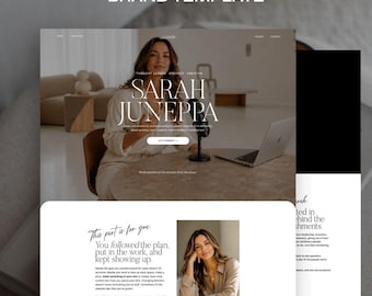 Squarespace Personal Brand Website Template | One Page Speaker Coach Consultant Squarespace Design