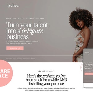 Squarespace Template Premium Sales Page Website Templates for personal brands influencers bloggers and Female Entrepreneurs Landing Page