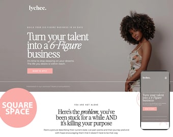 Squarespace Template, Premium Sales Page Website Templates for personal brands, influencers or bloggers and Female Entrepreneurs