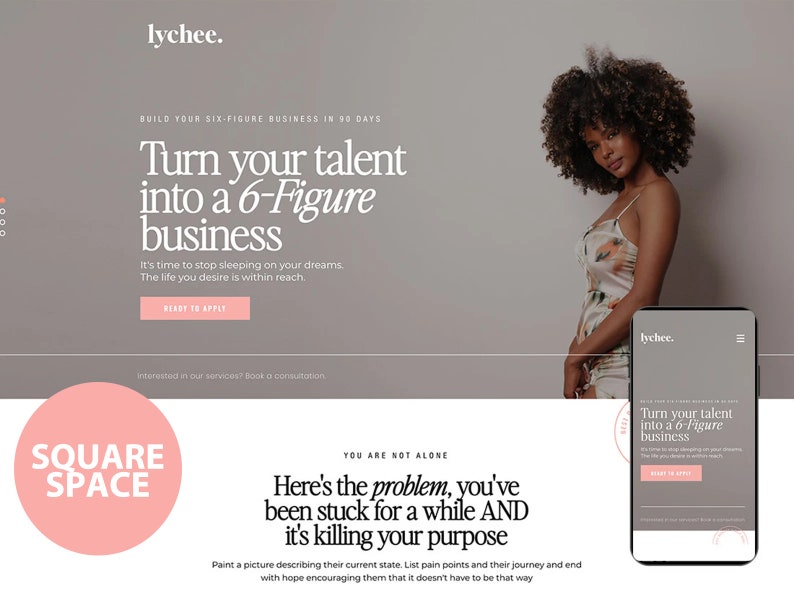Squarespace Template Premium Sales Page Website Templates for Etsy