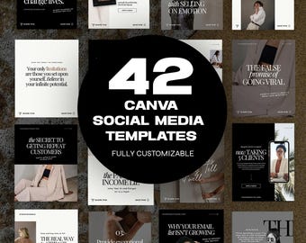 Paquete de redes sociales Luxe Canva Carousel, diseño minimalista, estético y editable, publicación de Instagram, tema negro, diseño editorial, Canva personalizable