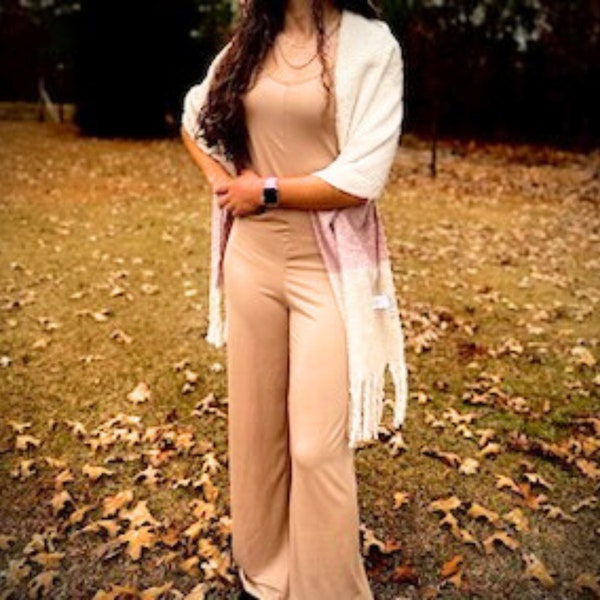 Comfy Wide Leg Jumpsuit/ Taupe