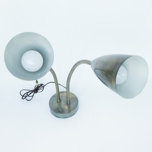 Vintage Lamp with Two Lights for Office Decor, Retro Gooseneck Lamp