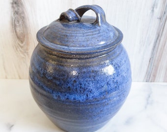 Pot de rangement en céramique filé à la main, décor de cuisine vintage