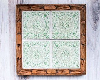 Hand Carved Trivet,  Pattern Trivet Tile Tray/Tivet, Mexican Art Deco