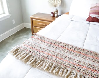 Vintage Wollen Deken Met Omzoomd Gooi