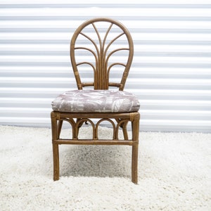 Vintage Accent Chair, Mid Century Modern Bamboo Tiki Palm Beach Style Chair