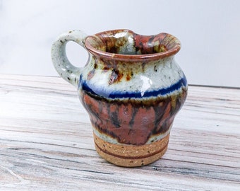 Joli pichet en céramique fait main, crémier à café rétro, poterie vintage, vaisselle rétro