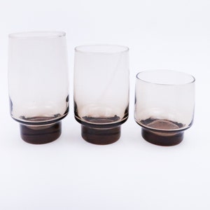 Set di bicchieri da fumo vintage: bicchieri impilabili color marrone fulvo