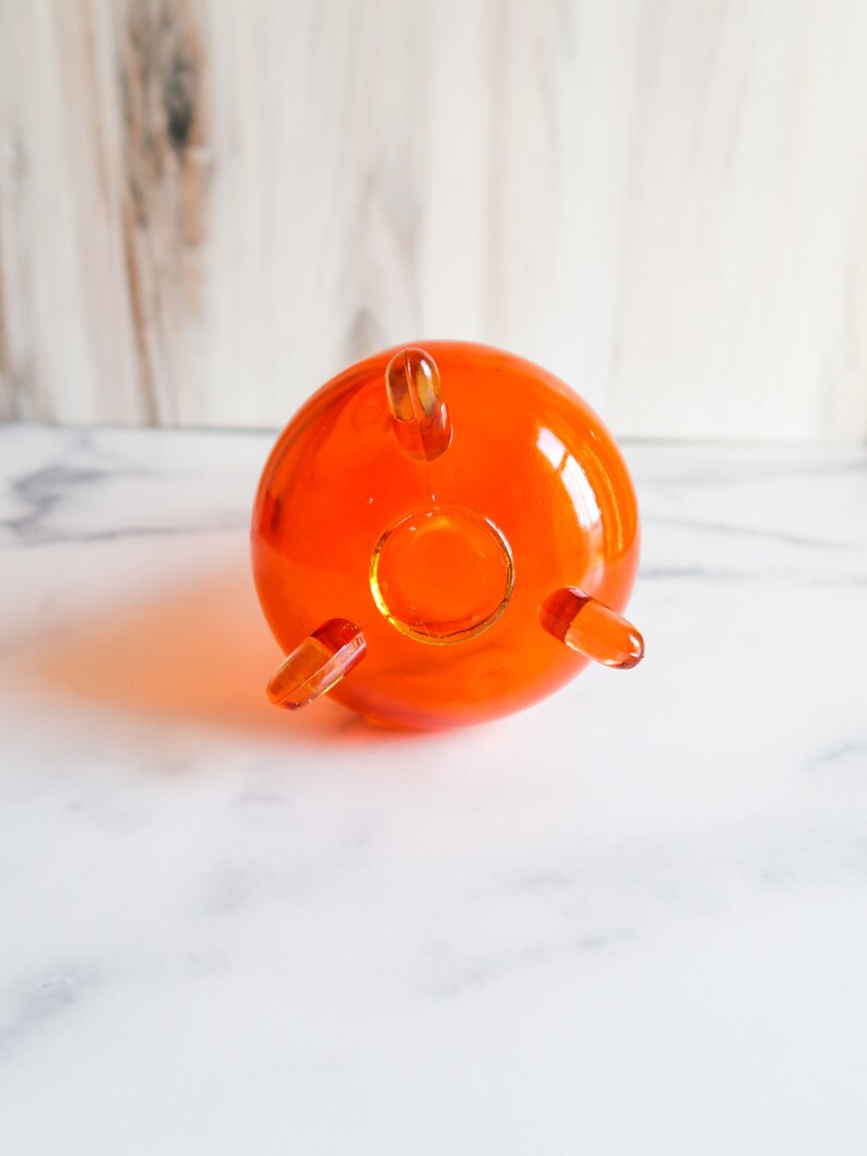 Sold Individually Mid Century Modern Viking Art Glass Orange Swung Stretch Vase
