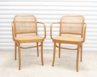 Dinning Accent Chairs Gorgeous Josef Hoffmann Thonet Bentwood Cane Chairs, Vintage Thonet Bentwood Dinning Chairs Made in Poland - Set of 2