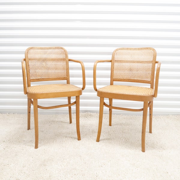 Dinning Accent Chairs Gorgeous Josef Hoffmann Thonet Bentwood Cane Chairs, Vintage Thonet Bentwood Dinning Chairs Made in Poland - Set of 2