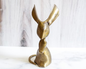Vintage Brass Mouse Figurine Home Decor Whimsical Paperweight