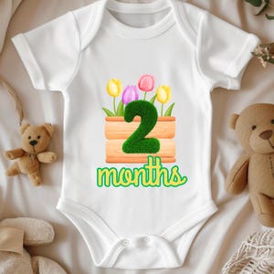 Hito mensual, mono con flores, ropa de verano para niños pequeños, regalo para recién nacidos, regalo para un bebé, regalo bonito para bebés, regalo para niños pequeños, regalo para bebés