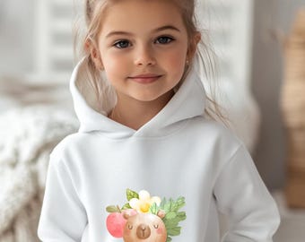 Sudadera con capucha infantil de capibara: jersey polar unisex para niños