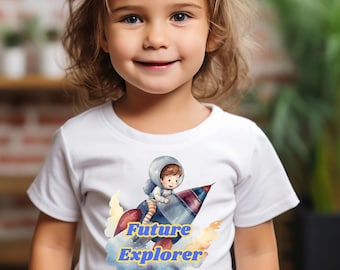 T-shirt astronaute pour tout-petit : chemise spatiale unisexe pour enfants, cadeau unisexe,