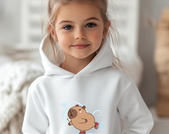 Kids Capybara Hoodie: Unisex Animal Sweatshirt, Soft Cotton-Blend Fleece