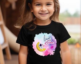 T-shirt astronaute pour tout-petit : T-shirt unisexe pour enfant, design spatial,