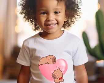 Capybara Kleinkind Tee: Unisex Kinder Shirt, weiche Baumwolle