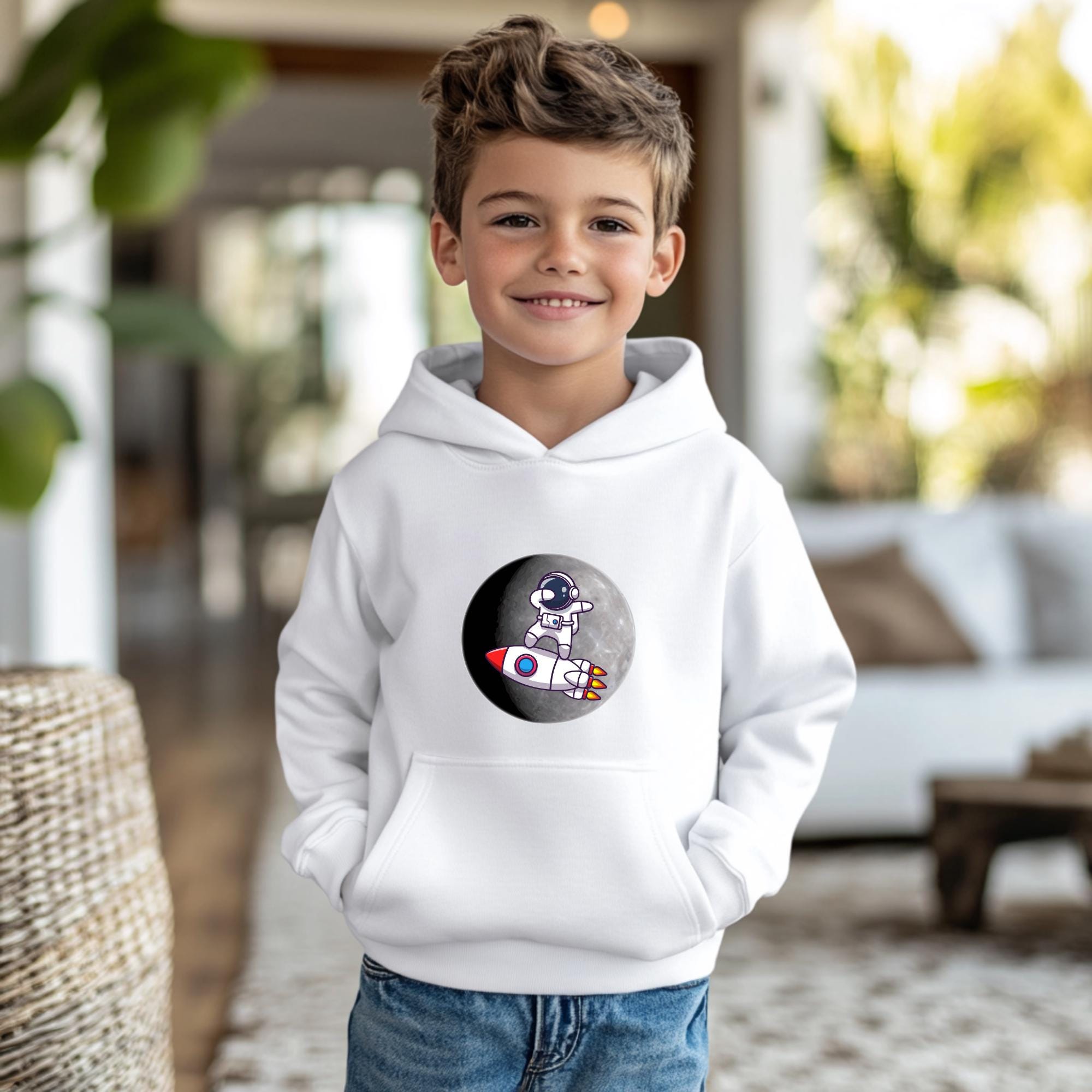 Moletom com capuz de astronauta: Moletom infantil unissex amante