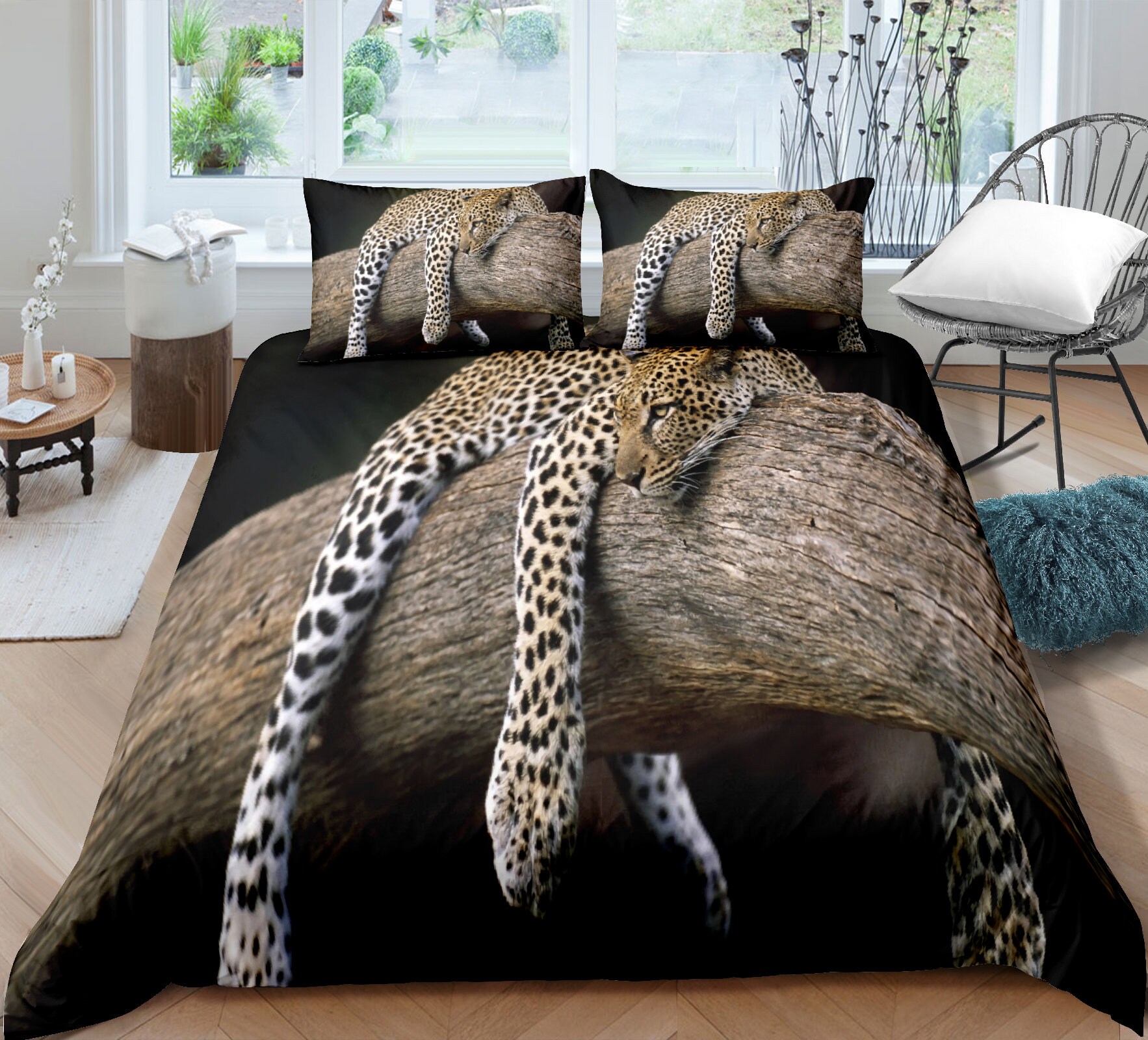 Leopard Print Bedding Queen Etsy
