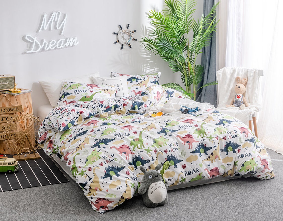 Dinosaurs Duvet Cover Set King Size Decorative Wild Animals Etsy