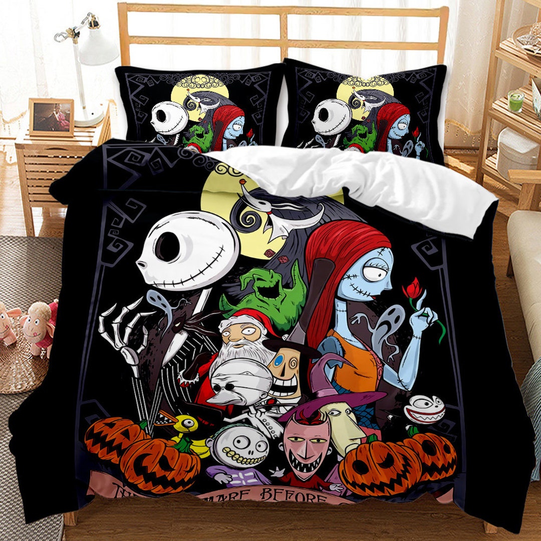 Nightmare Before Christmas Duvet Cover Set Queencartoon Etsy