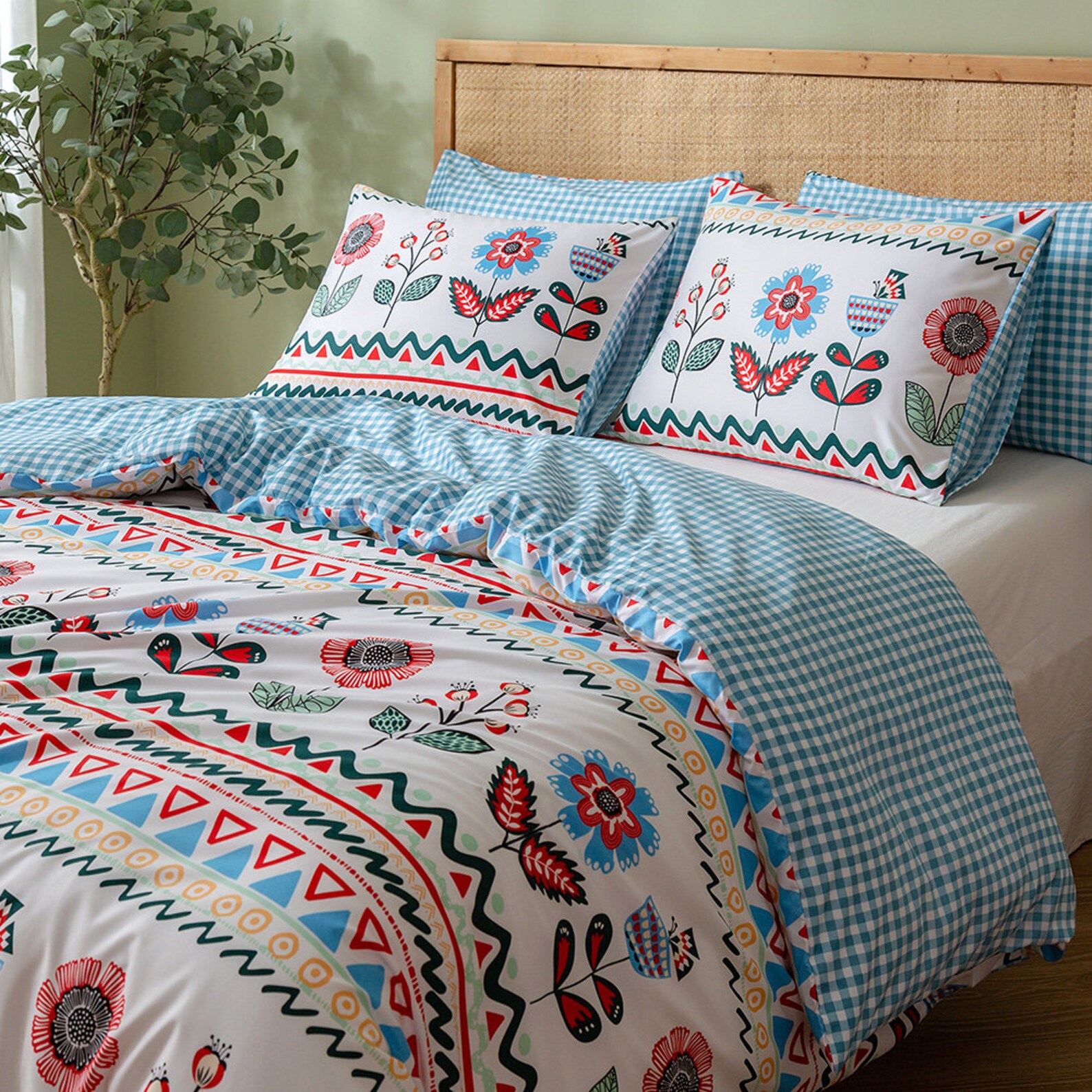 Duvet Cover Set With Zipper Closurefull/queen Size 90x90 Etsy