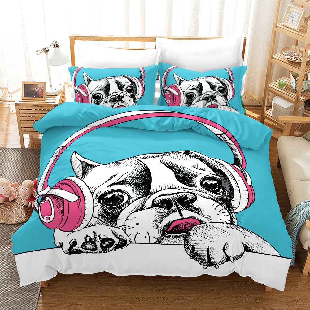 Cute Dog Duvet Cover Twin Queen Quilt Cover 3D Puppy Bedding Etsy
