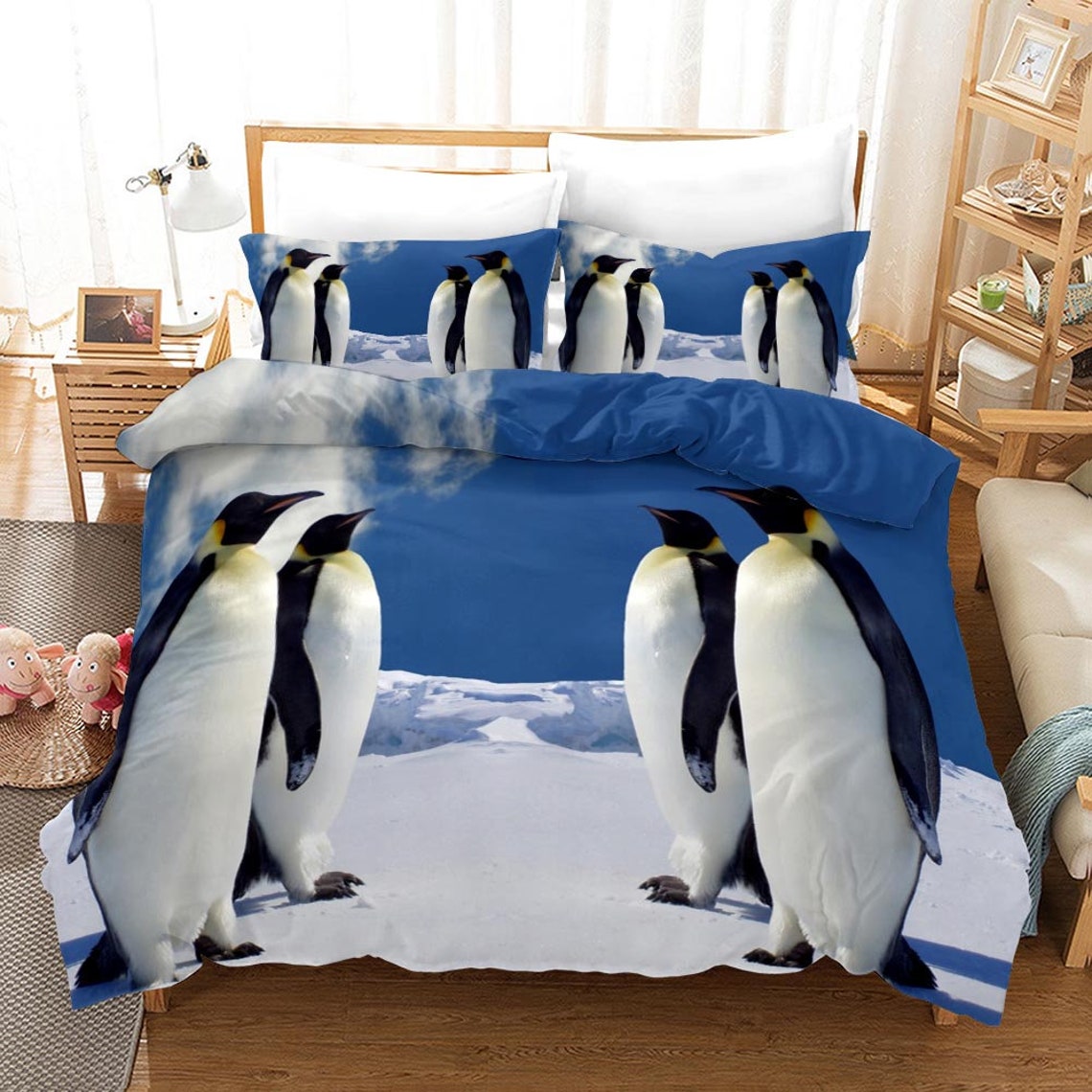 Penguin Duvet Cover Set Queen King3D Print Penguin Living on Etsy