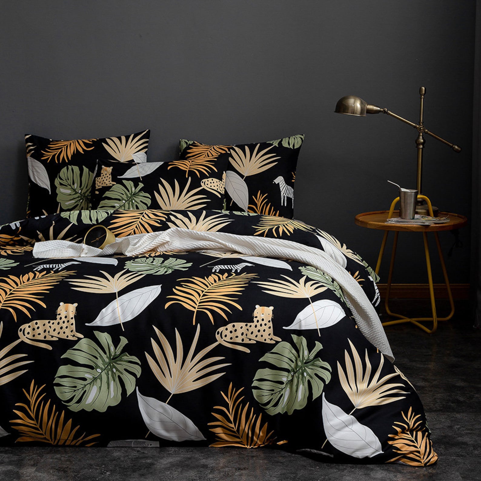 Tropical Bedding Rainforest Duvet Cover King Size Dark Green Etsy