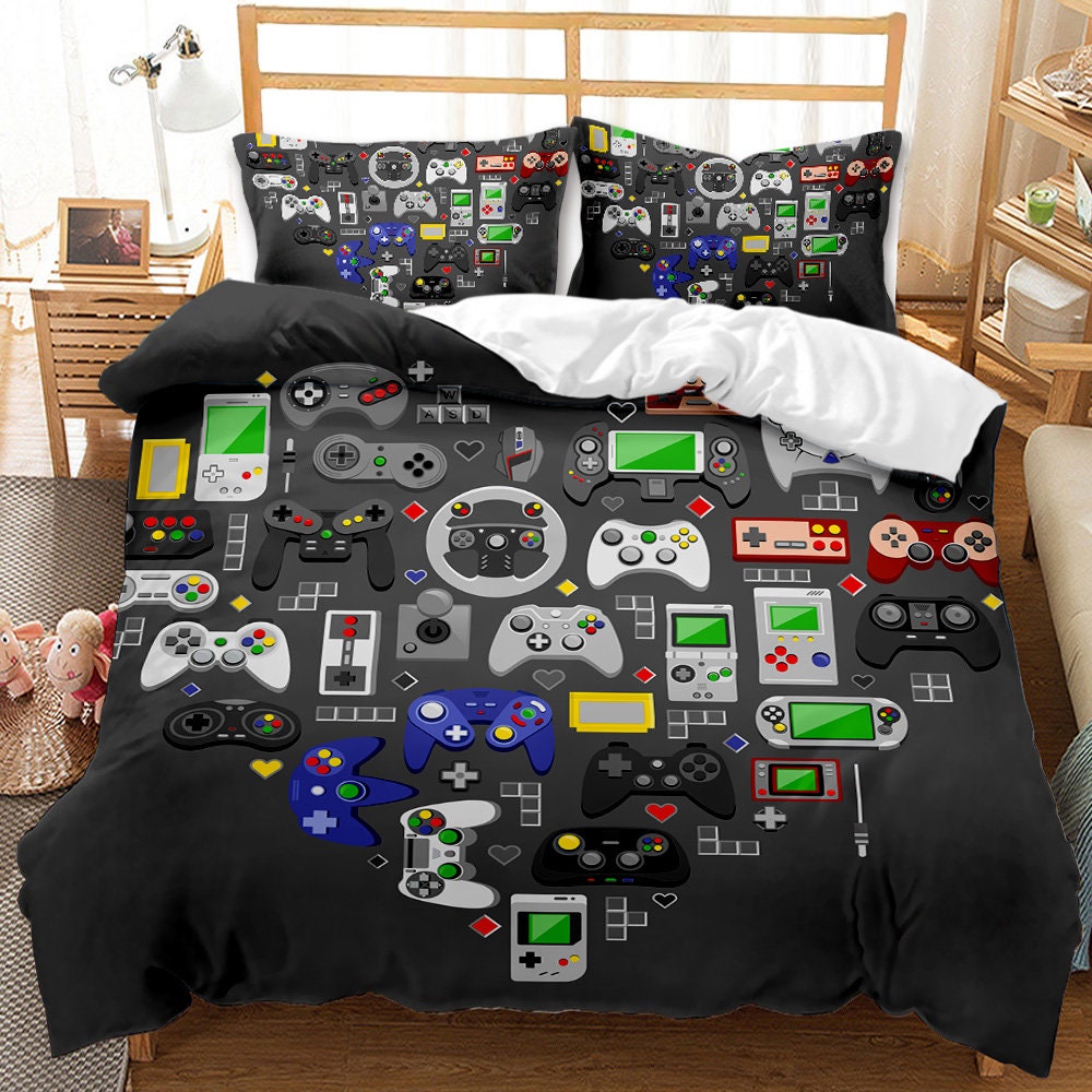 Gamepad Duvet Cover Video Game Bedding Set Modern Game Etsy