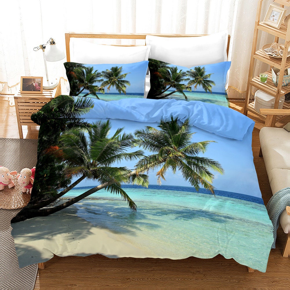 Beach Duvet Cover Set King Ocean Theme Bedding Set Sunshine | Etsy