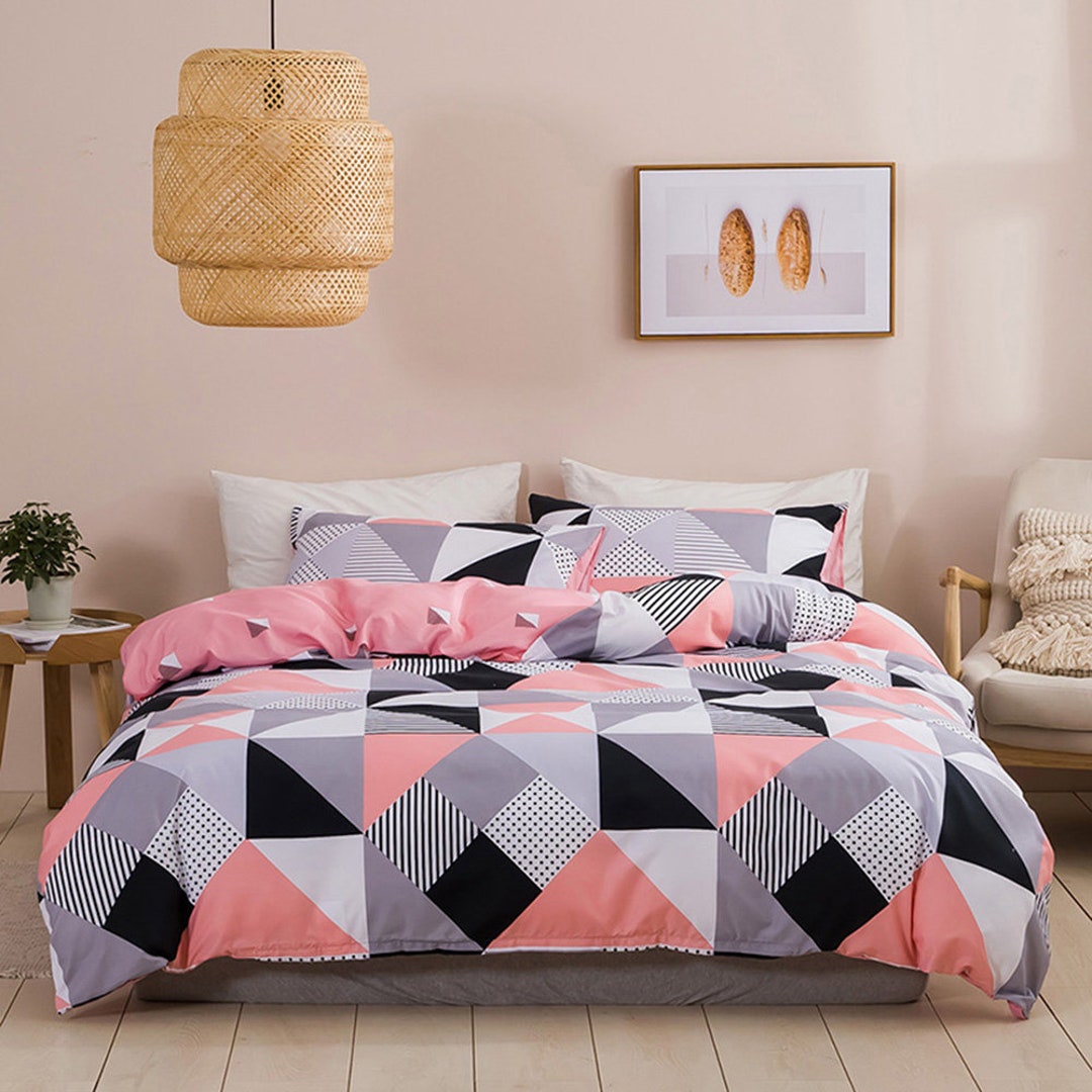Duvet Cover Set Checkered Buffalo Check 