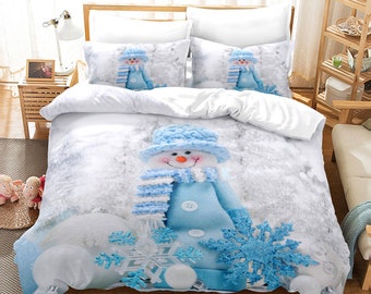 Snowman Christmas Style Duvet Cover Set 