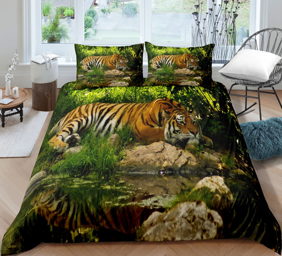 Tiger Comforter Cover Queen Size for Women Men Wild Bedding Etsy UK