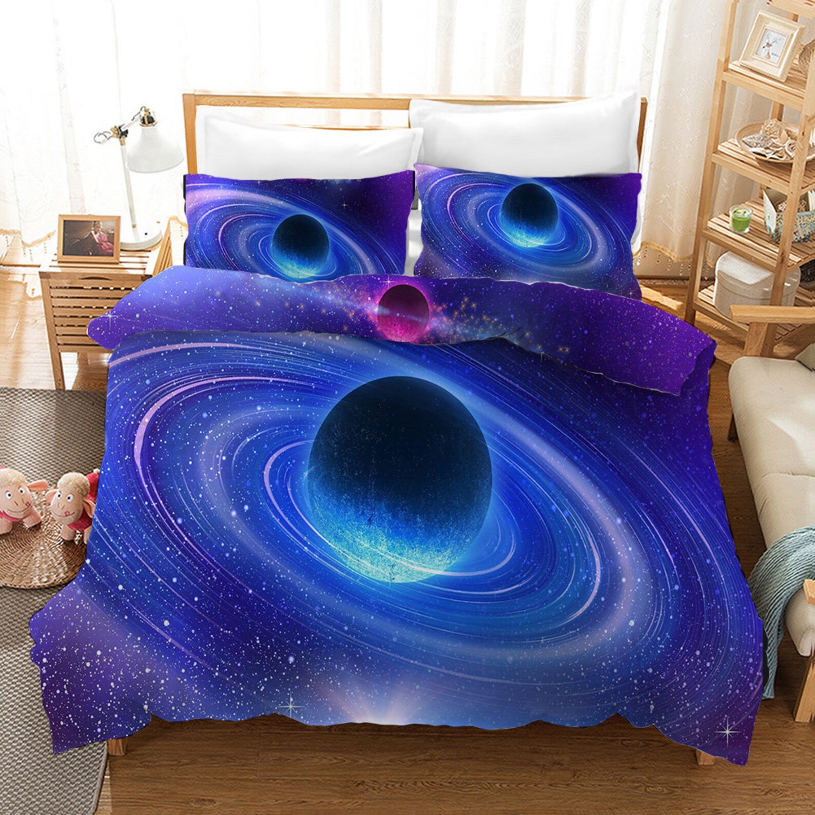 Kids Galaxy Duvet Cover Set Full Blue Printed in Etsy