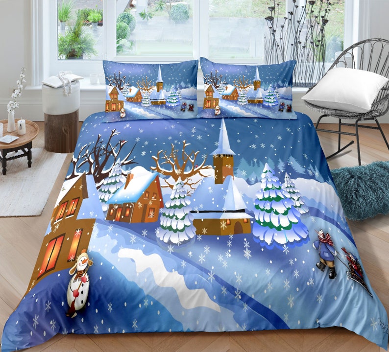 Christmas Duvet Cover Twin Size Kids Santa Great interest Bedding Set Claus specialty shop 3D