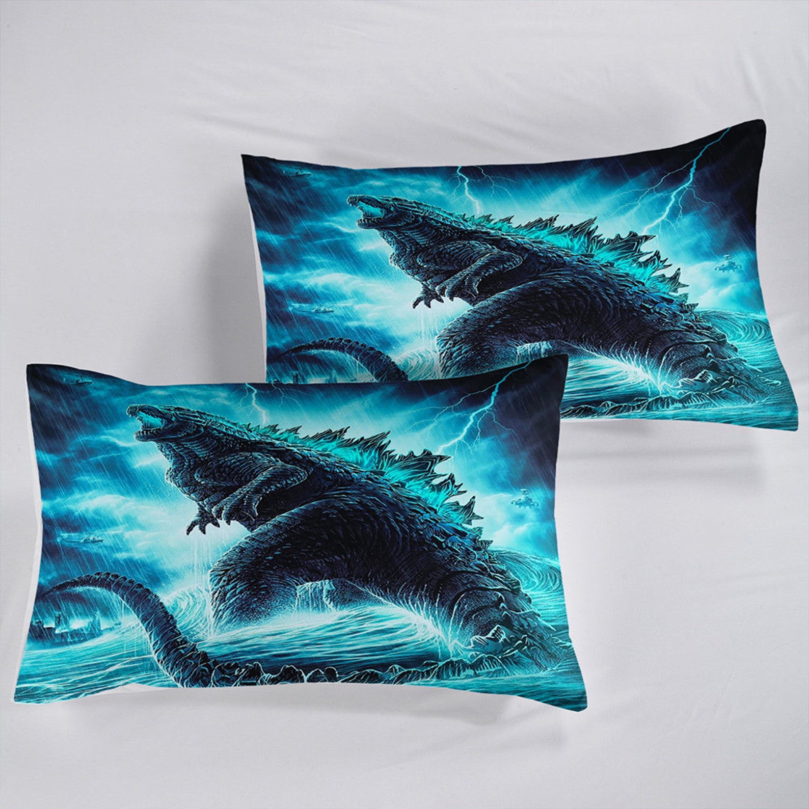 Godzilla Comforter Bed Sets Queen Sizescience Fiction Movies Etsy