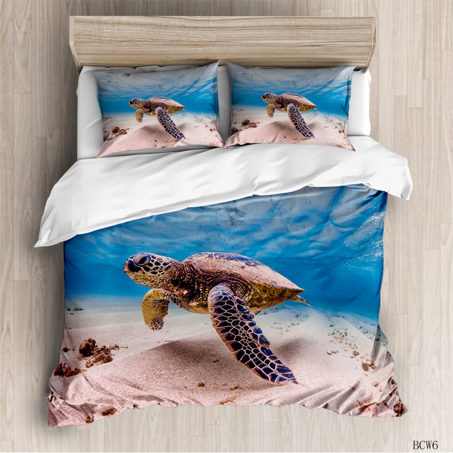 Turtle Duvet Cover Set Twin Underwater World Bedding Set 3D Etsy