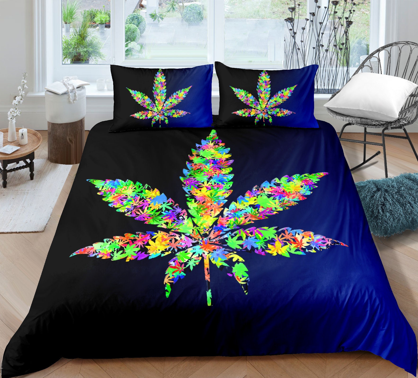 Leaf Bedding Set for Girls Boys Teens Marijuana Weed Leaf Etsy