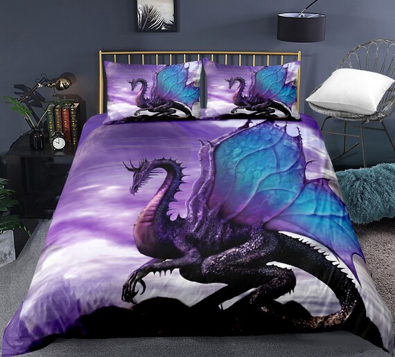 Flying Dragon Duvet Cover With 2 
