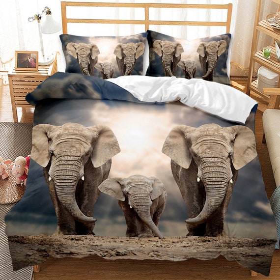 3D Elephants 017 Bed Pillowcases Quilt Duvet Cover Set Single Queen King Size AU 