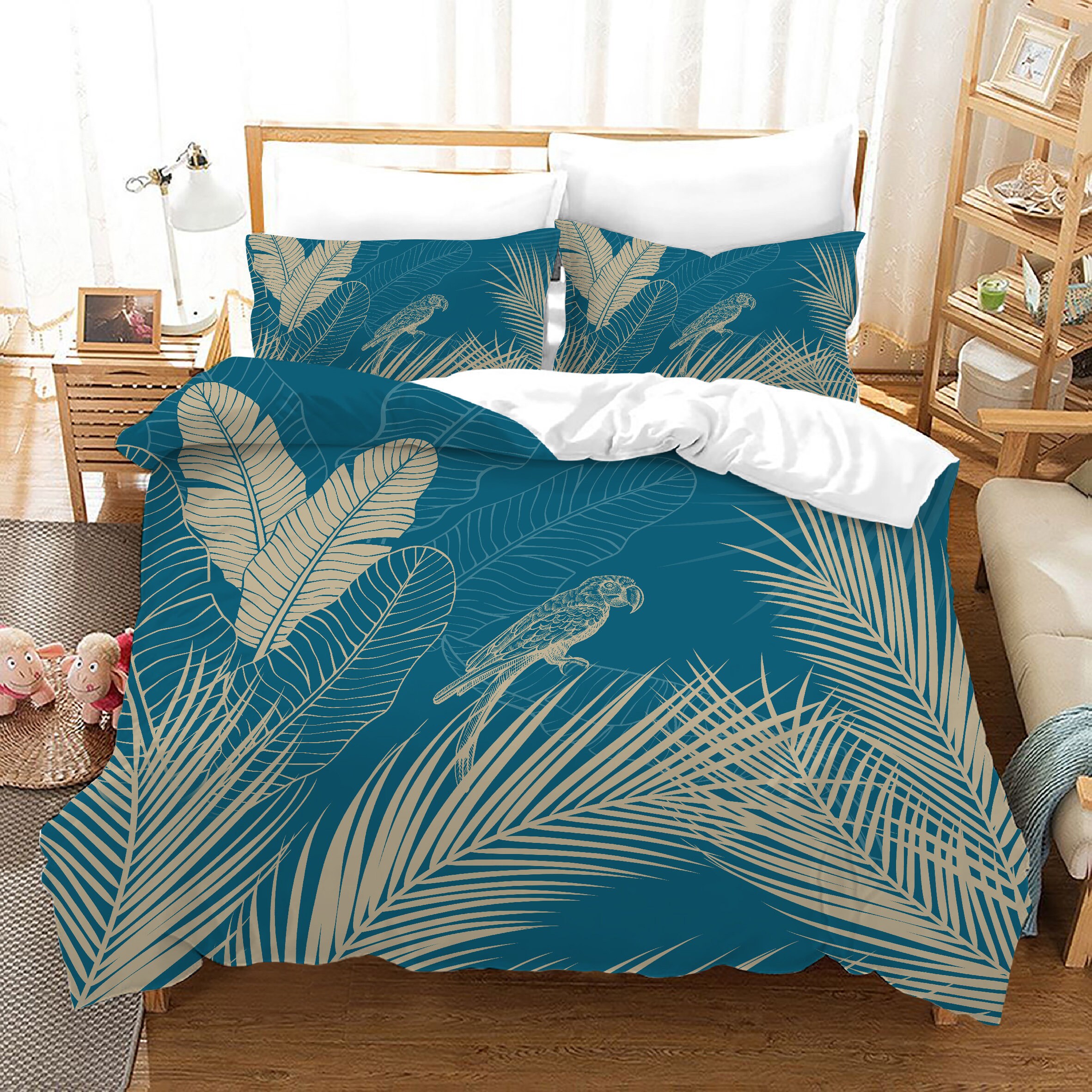 Leaf Duvet Cover Queen 3D Print Quilt Cover 3pcs Botanical Etsy